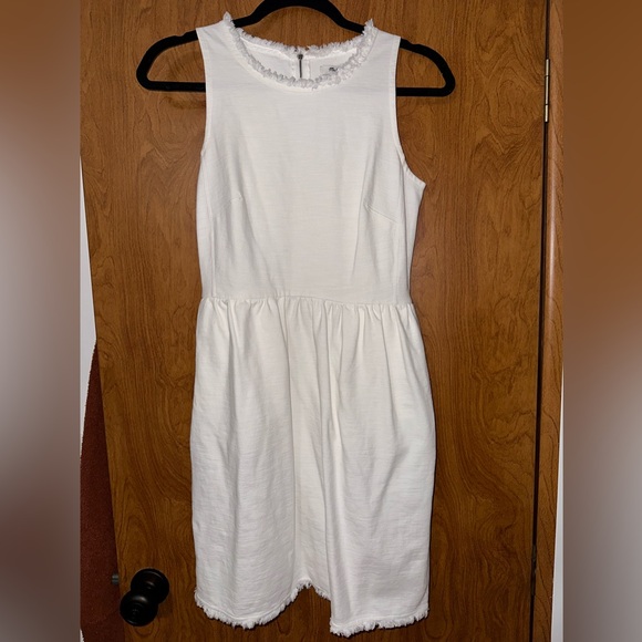 White Madewell Fringed Back Zip Sleeveless Dress - Picture 1 of 5